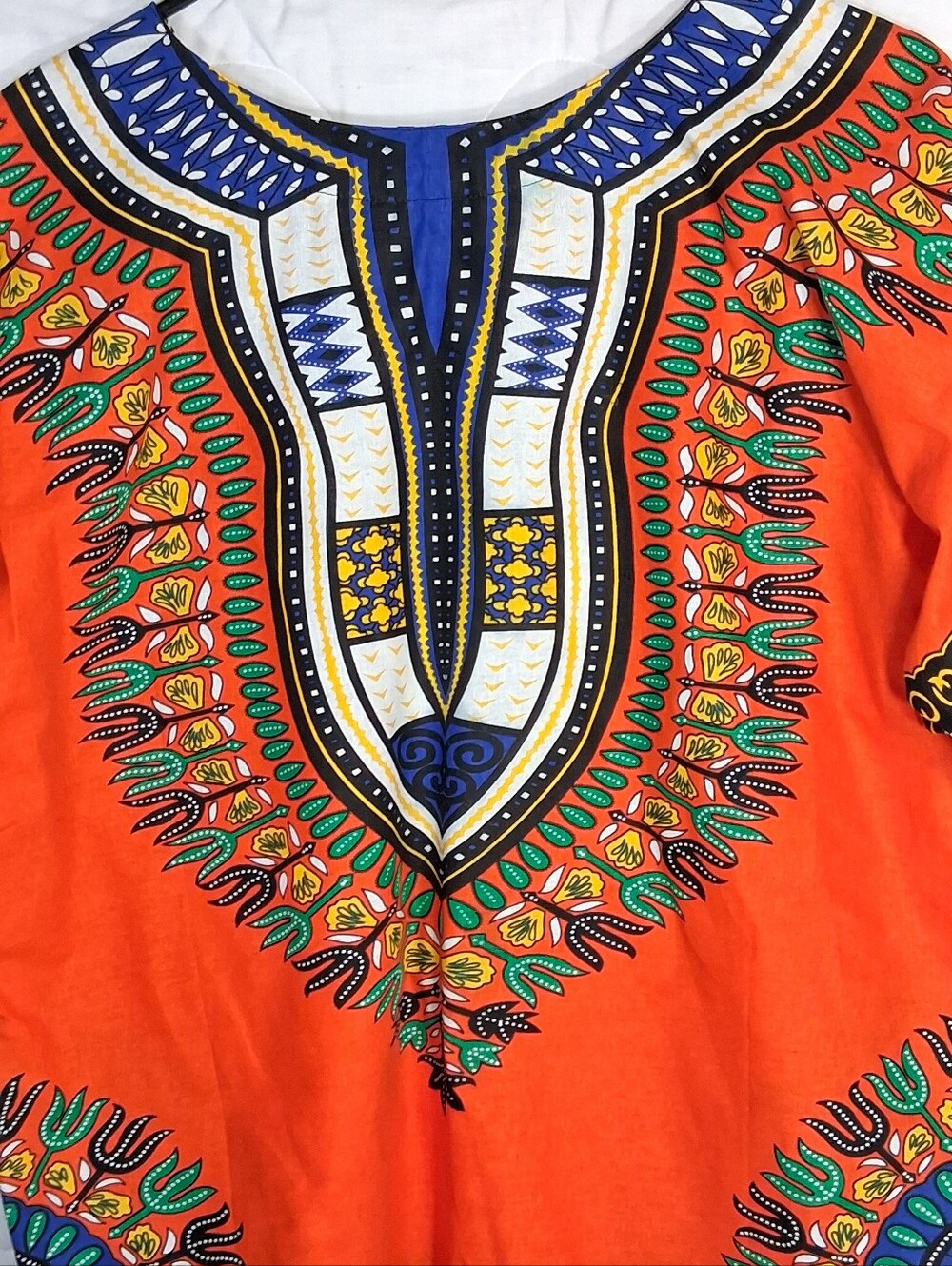 Dashiki Caftan "Angelina" Print Cultural Unisex Bulky Baggy V-neck Tunic Top - Picture 7 of 8